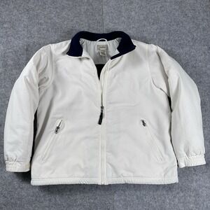 L.L.Bean Vintage 90s Fleece Lined Warm Up Jacket L Women's Cream Outdoor